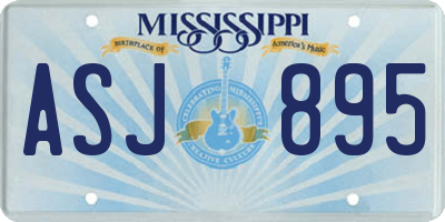 MS license plate ASJ895