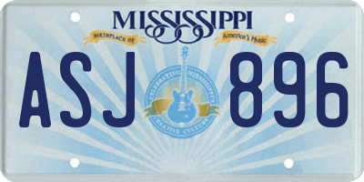 MS license plate ASJ896