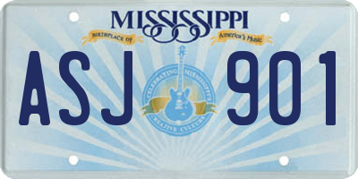 MS license plate ASJ901