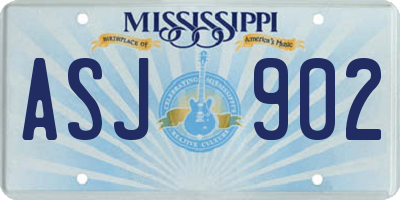 MS license plate ASJ902