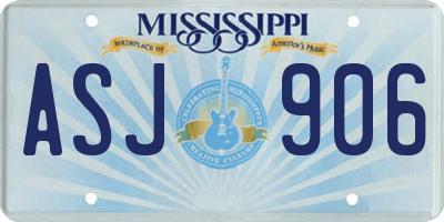 MS license plate ASJ906