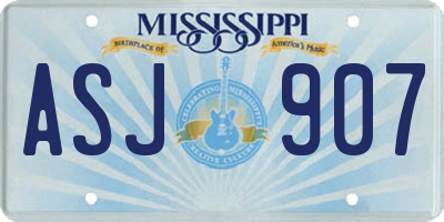 MS license plate ASJ907