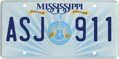 MS license plate ASJ911