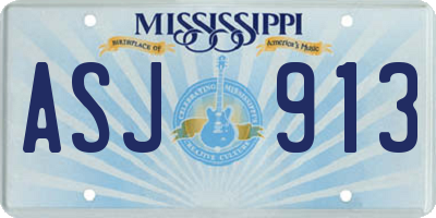 MS license plate ASJ913