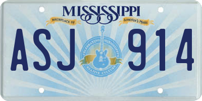 MS license plate ASJ914