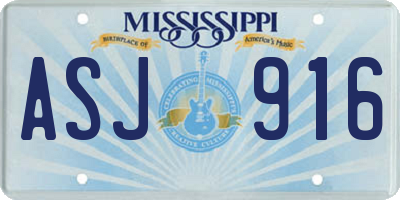 MS license plate ASJ916