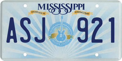 MS license plate ASJ921