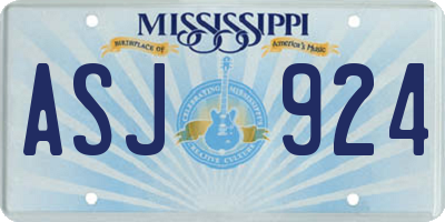 MS license plate ASJ924