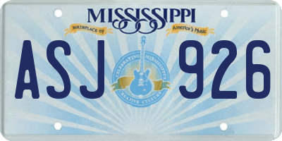 MS license plate ASJ926