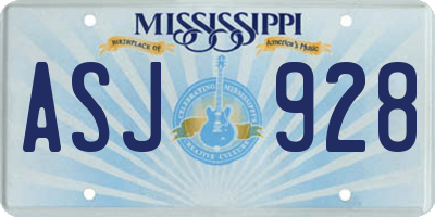 MS license plate ASJ928