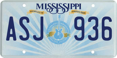 MS license plate ASJ936