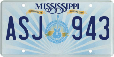 MS license plate ASJ943