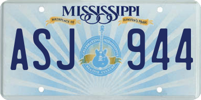 MS license plate ASJ944