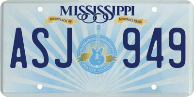 MS license plate ASJ949