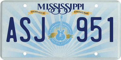 MS license plate ASJ951