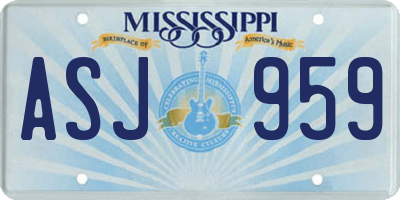 MS license plate ASJ959