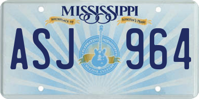 MS license plate ASJ964