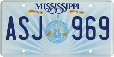 MS license plate ASJ969