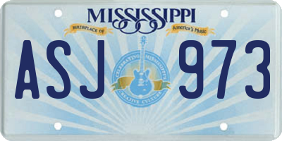 MS license plate ASJ973