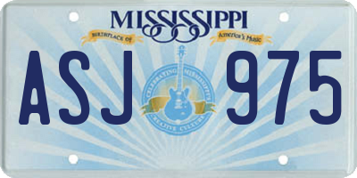 MS license plate ASJ975