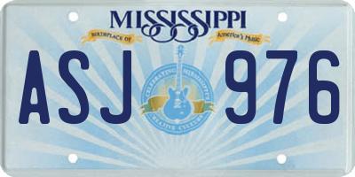 MS license plate ASJ976