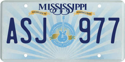 MS license plate ASJ977