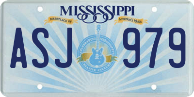 MS license plate ASJ979