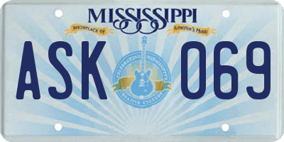 MS license plate ASK069