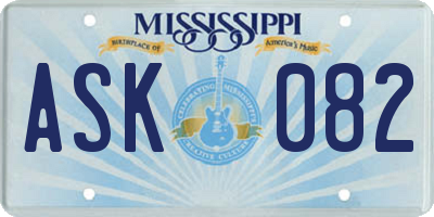 MS license plate ASK082