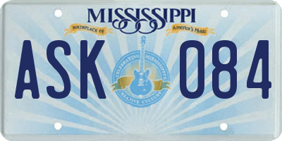 MS license plate ASK084