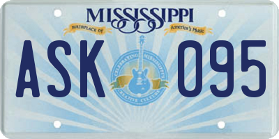 MS license plate ASK095