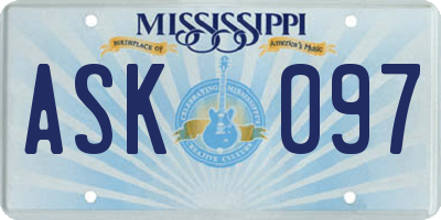 MS license plate ASK097