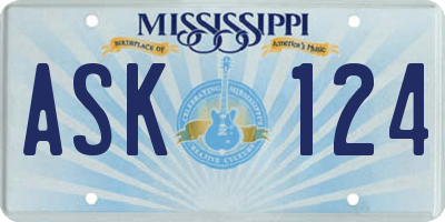 MS license plate ASK124
