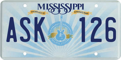 MS license plate ASK126