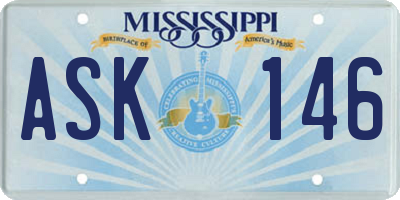 MS license plate ASK146