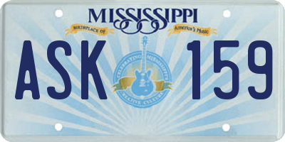 MS license plate ASK159