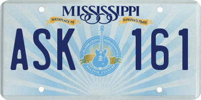 MS license plate ASK161