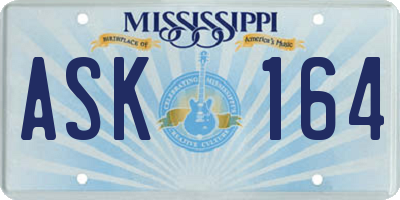 MS license plate ASK164