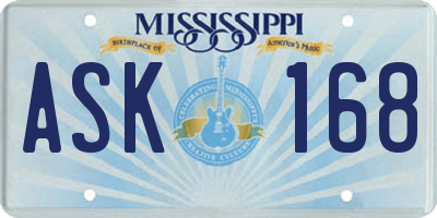MS license plate ASK168