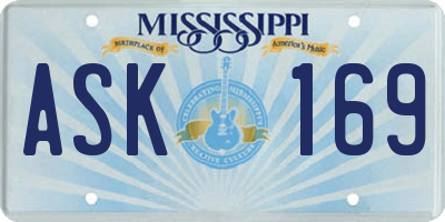 MS license plate ASK169