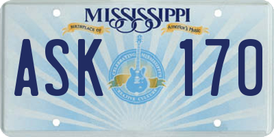 MS license plate ASK170