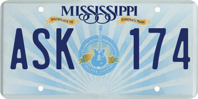 MS license plate ASK174