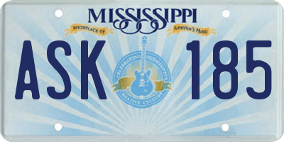 MS license plate ASK185