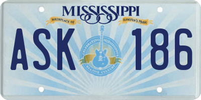 MS license plate ASK186