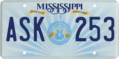 MS license plate ASK253