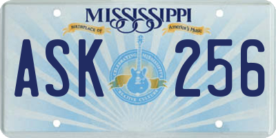 MS license plate ASK256