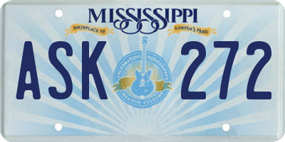 MS license plate ASK272