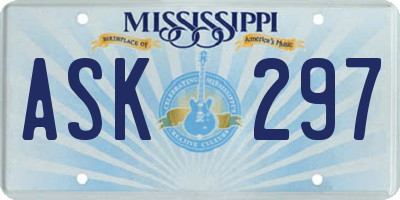 MS license plate ASK297