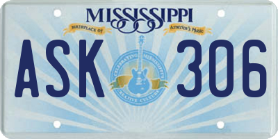 MS license plate ASK306