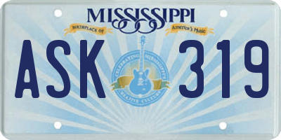 MS license plate ASK319